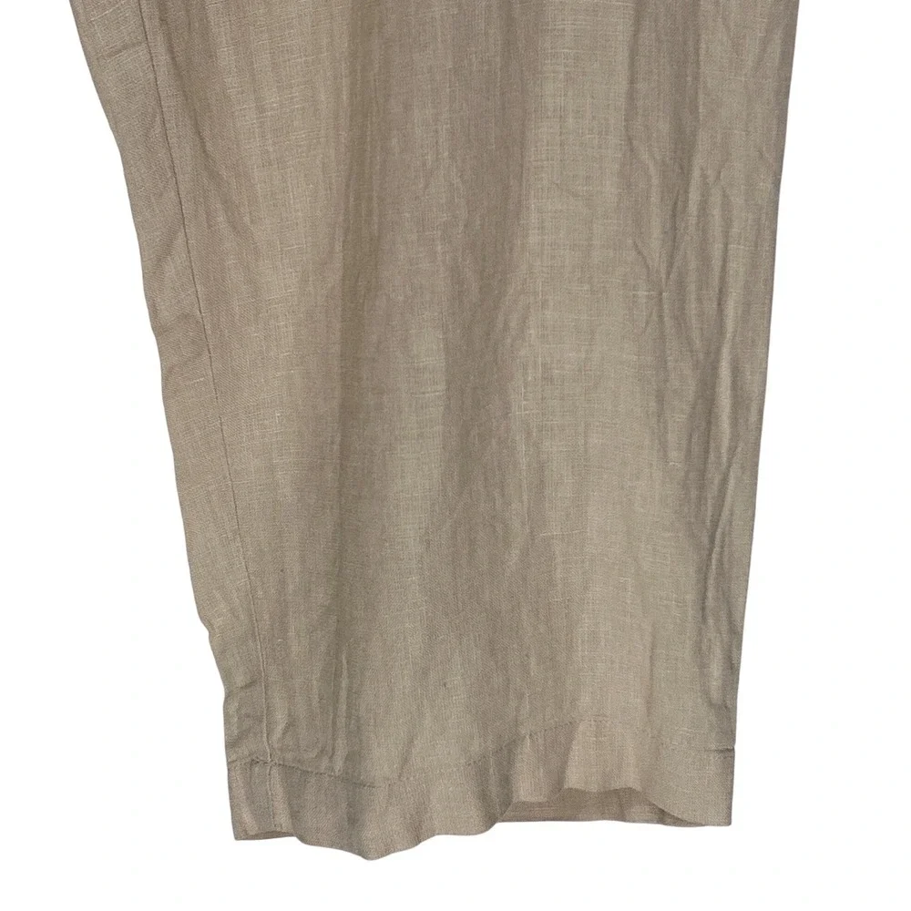Quince Linen Minimal Elastic Waist Pocket Pants Beige Women's Size‎ XL